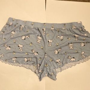 Peanuts Light Blue Pajama Shorts